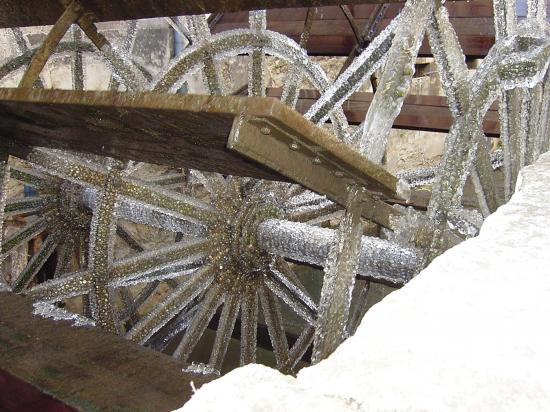 Roue prise dans la glace