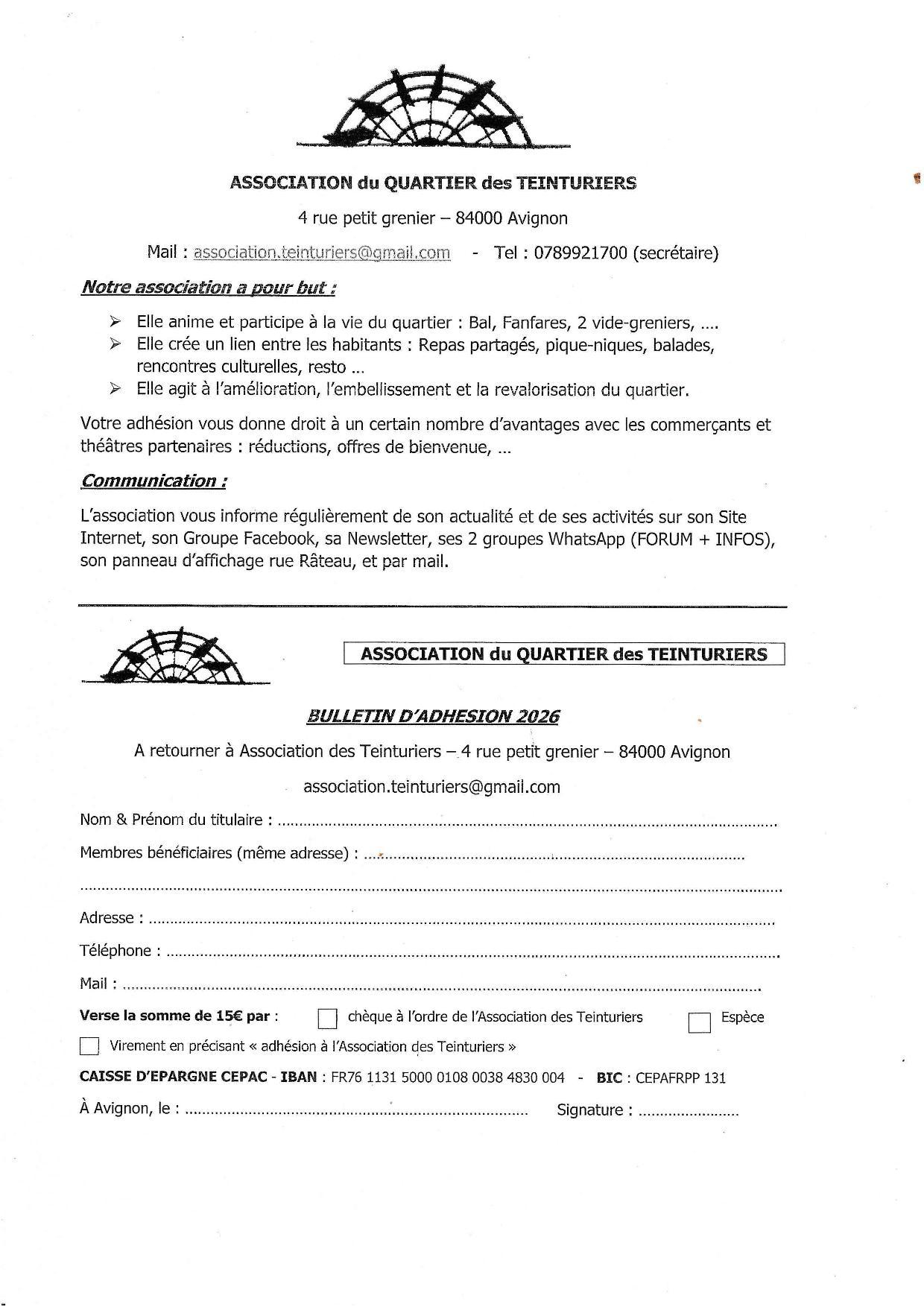 2026 bulletin teinturiers